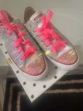 Custom Rhinestone Bling Converse Chuck Taylor All Star Low Top Sneakers